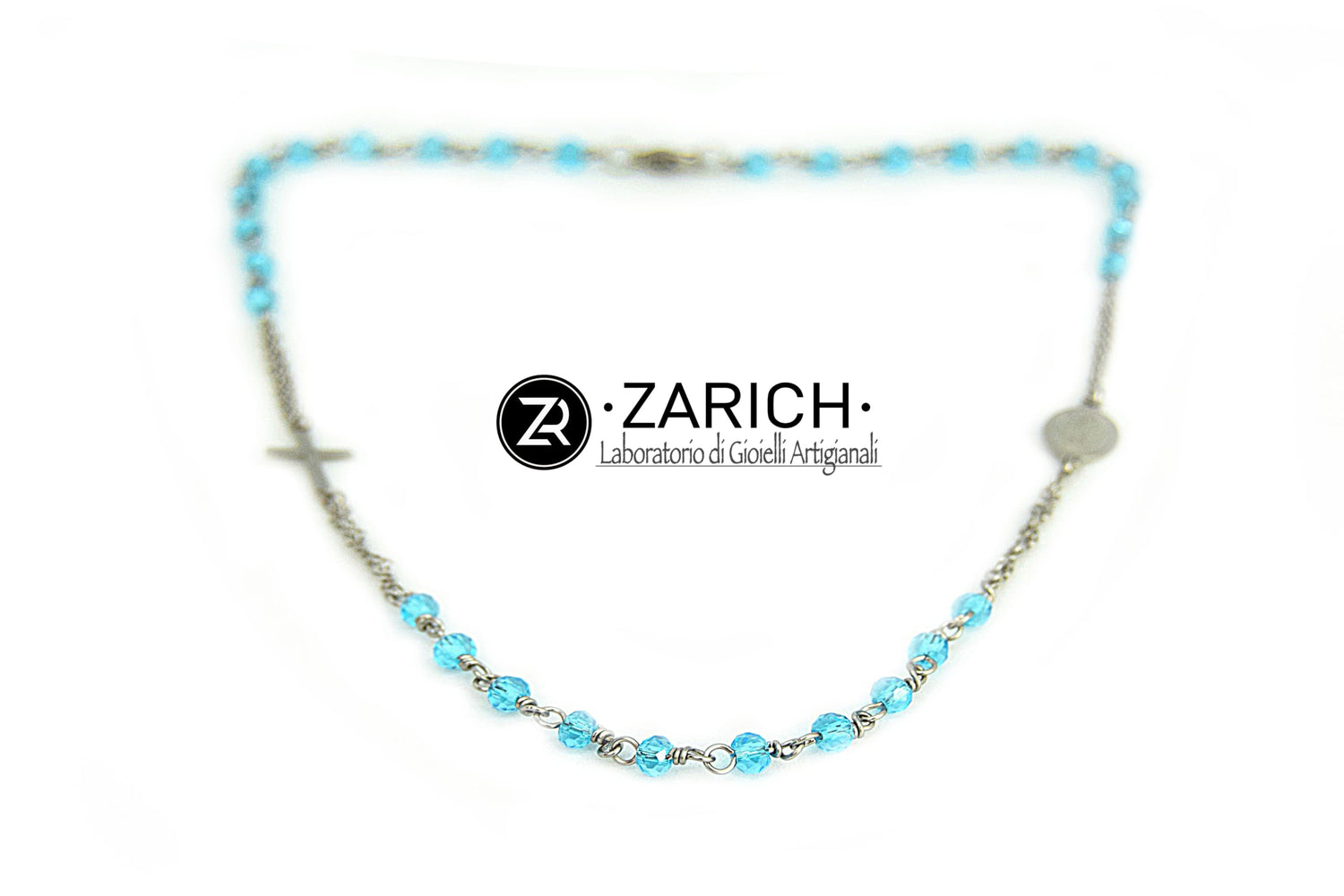 Swarovski Celeste Rosary Necklace with Medal