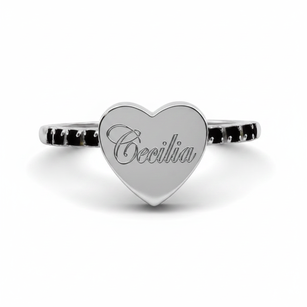 Anello Veretta cuore inciso