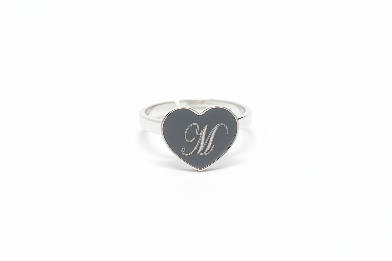 Anello inciso cuore small