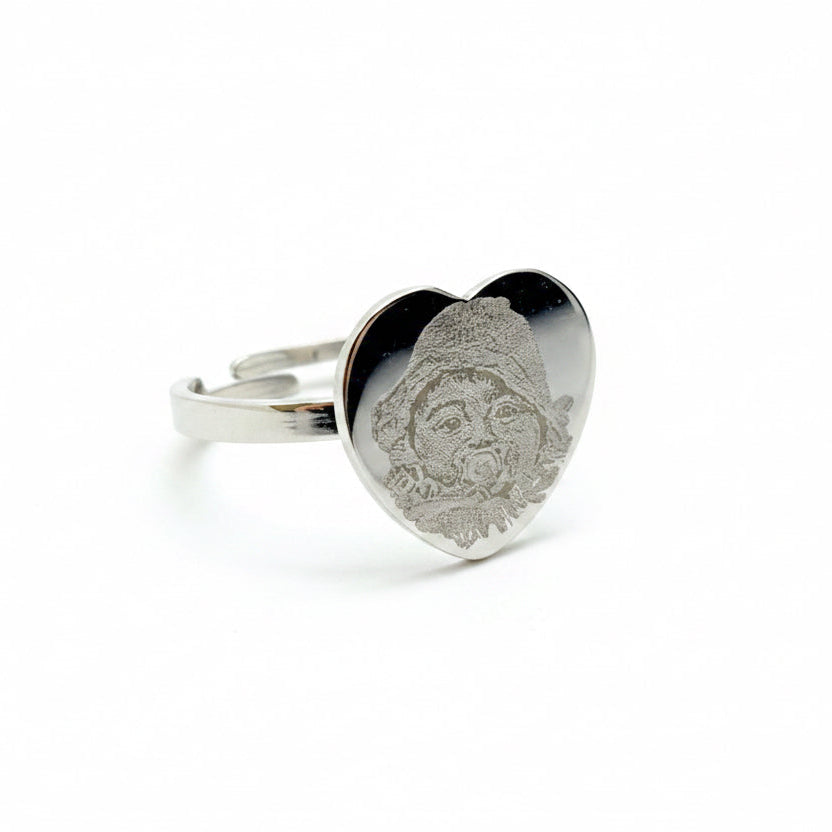 Anello fotoinciso cuore tiffany