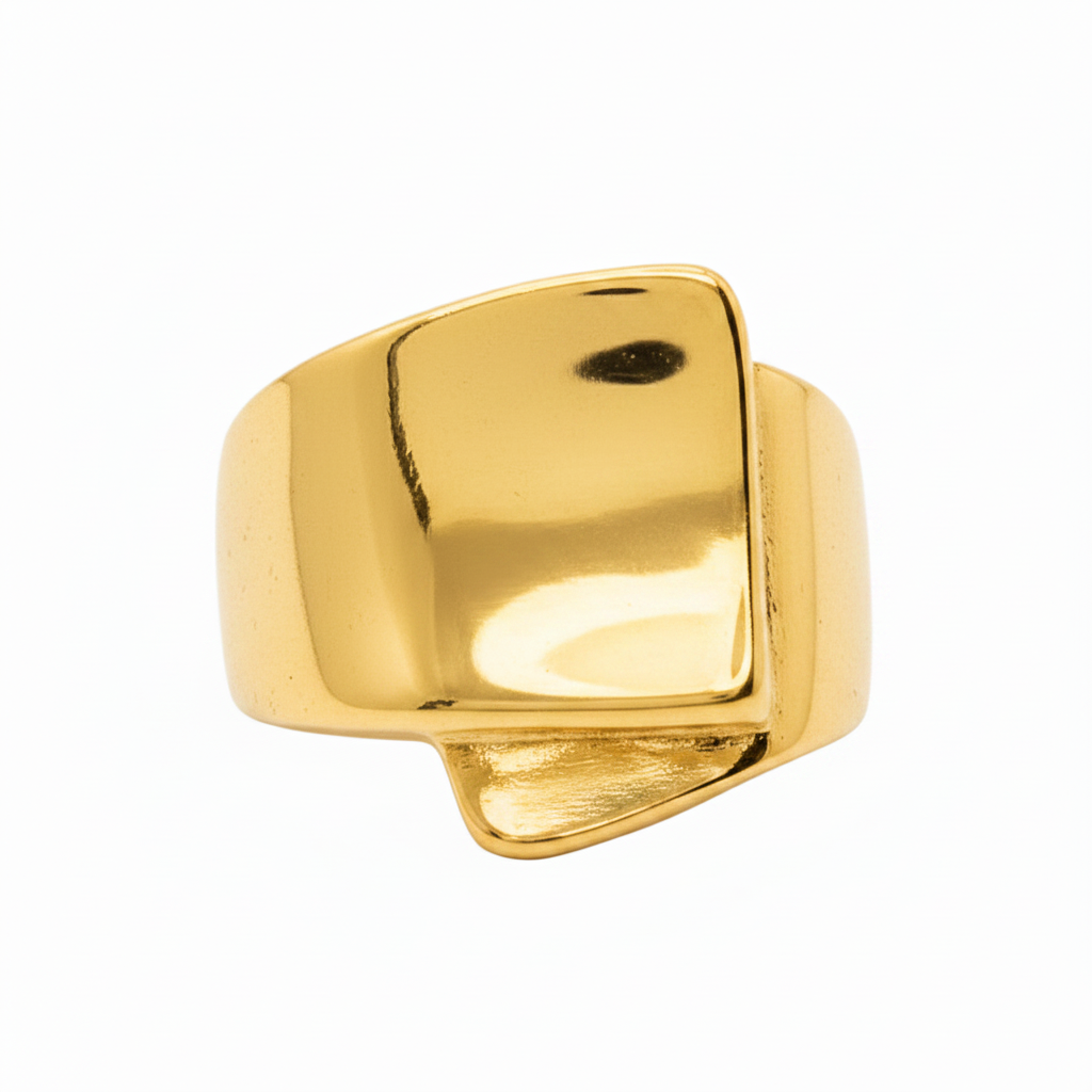 Anello doppio quadrato Gold/Silver