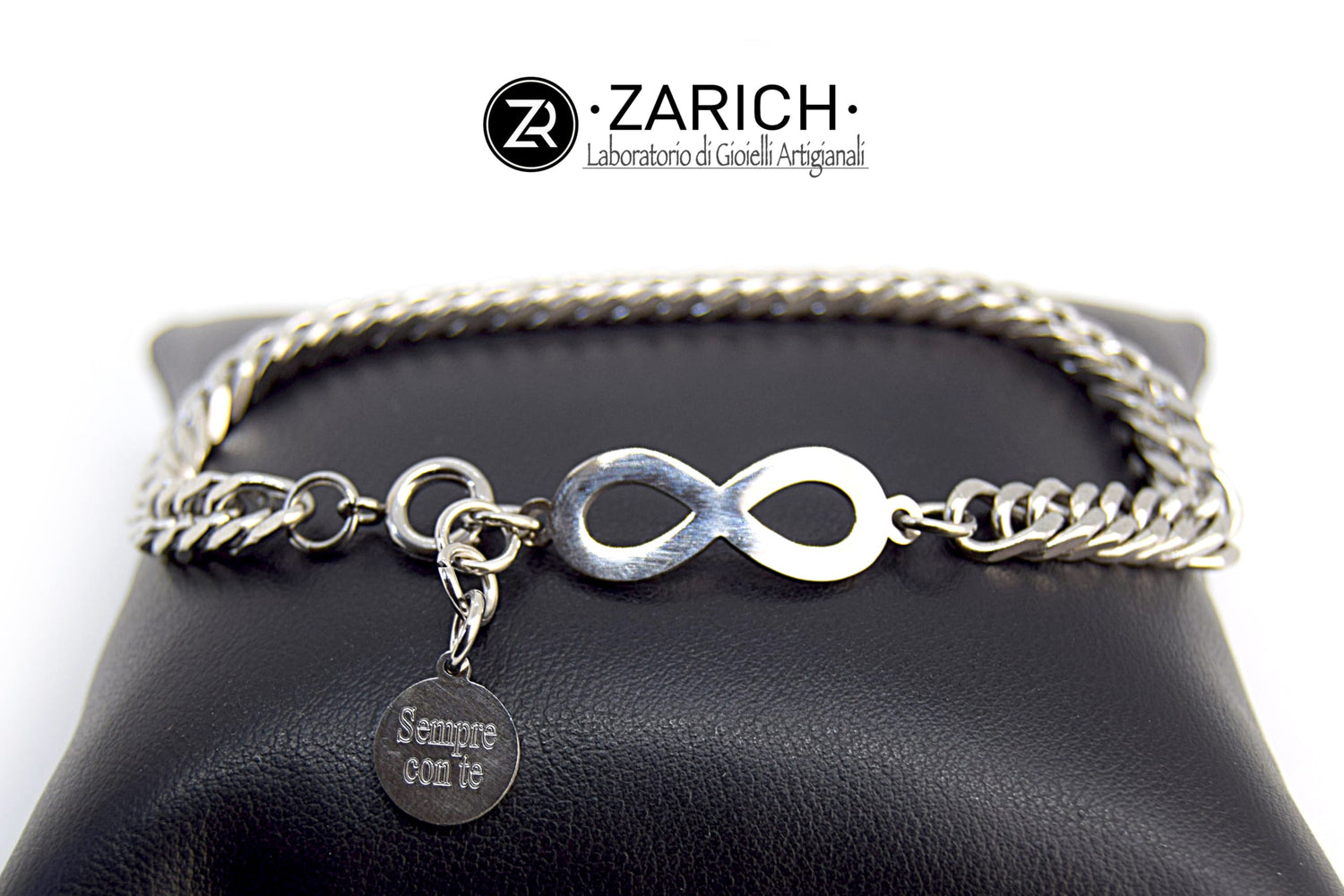 Arrow Infinite Engraved Dog Tag Bracelet