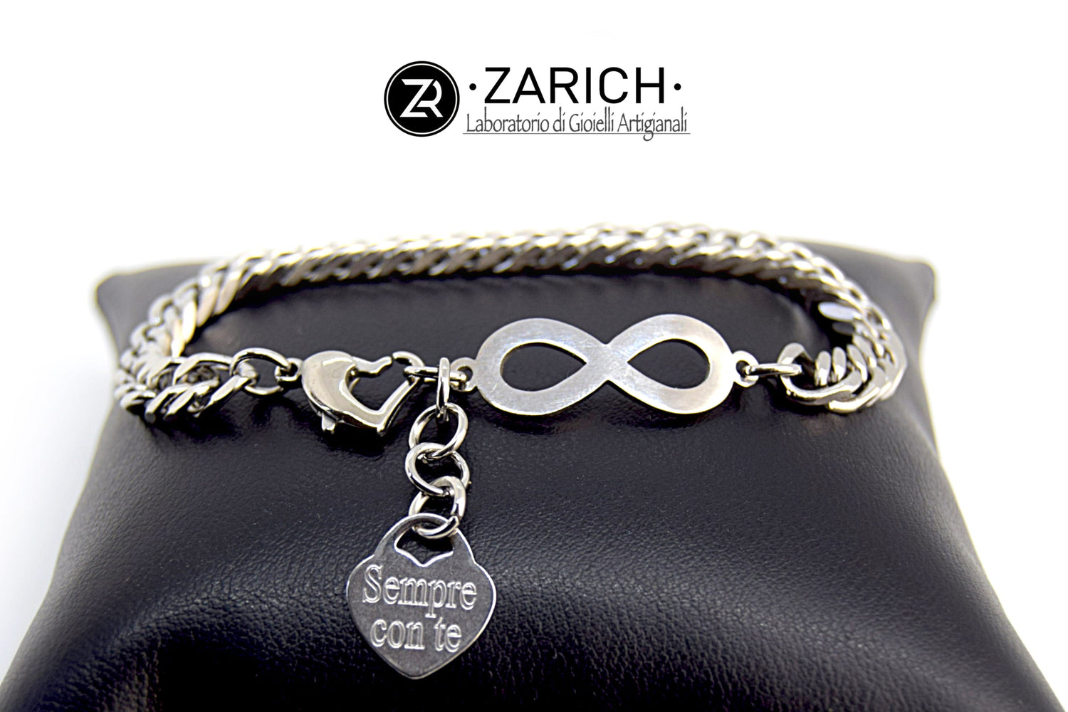 Engraved Heart Infinity Arrow Bracelet