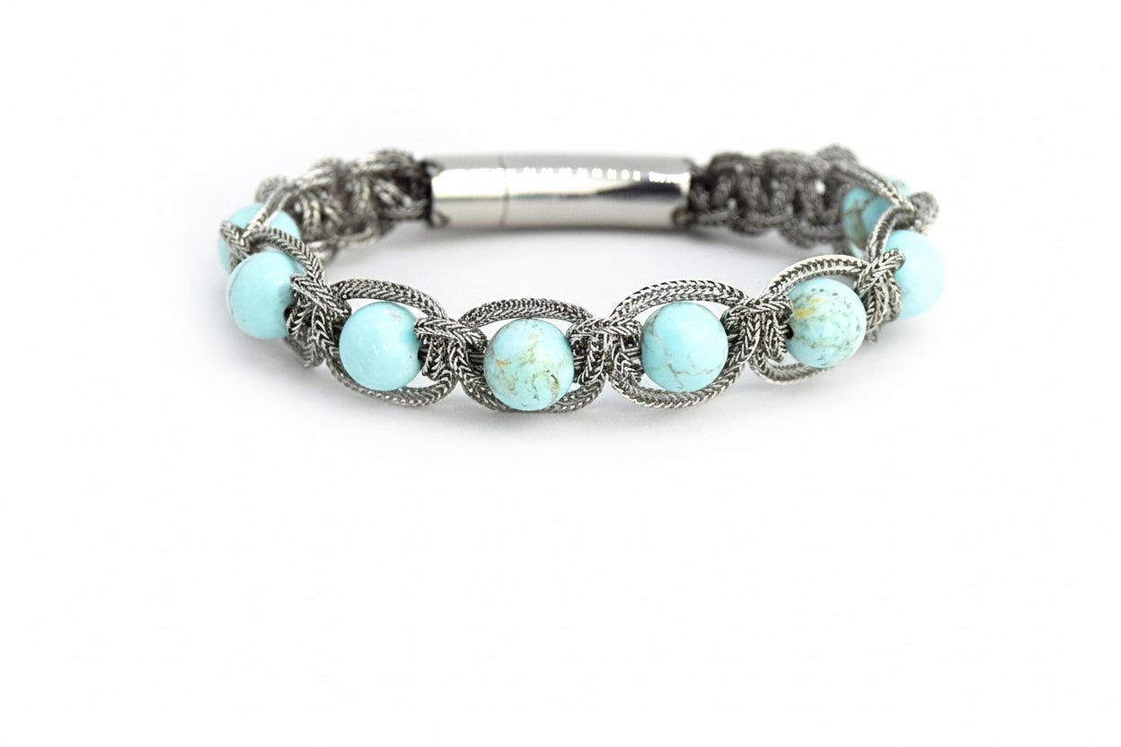 Braid Stone Turquoise Bracelet