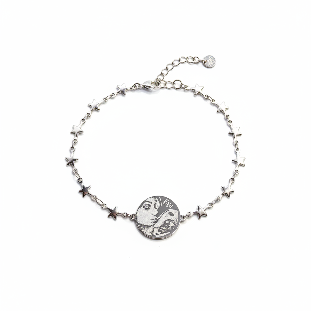 Bracciale stelline fotoinciso