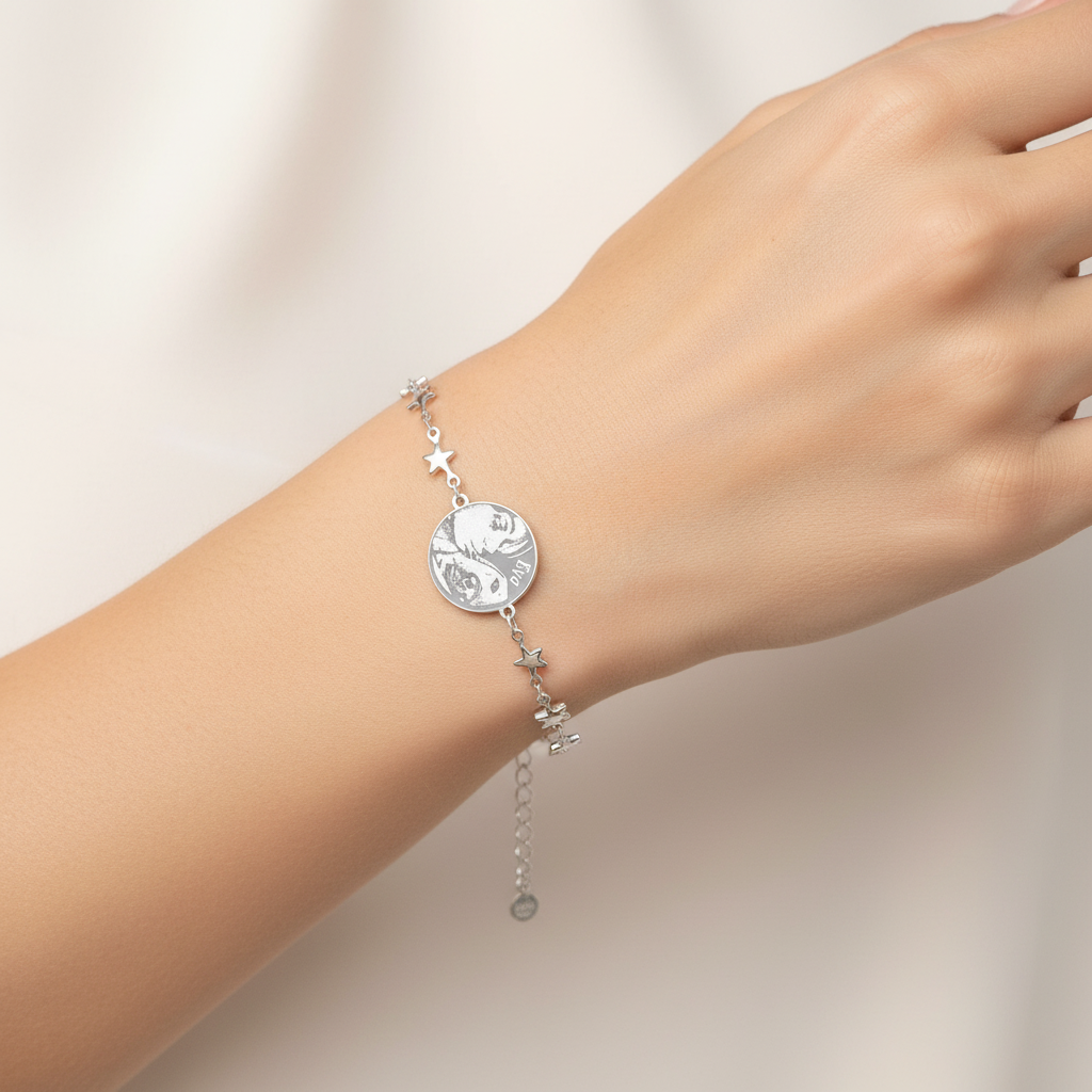 Bracciale stelline fotoinciso