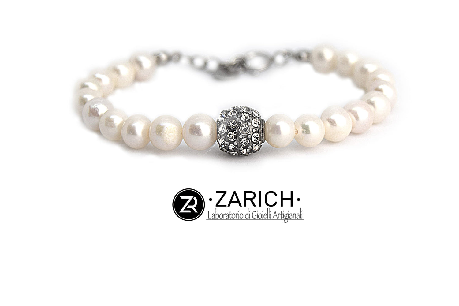 Pearl Bracelet with Zircon Ball