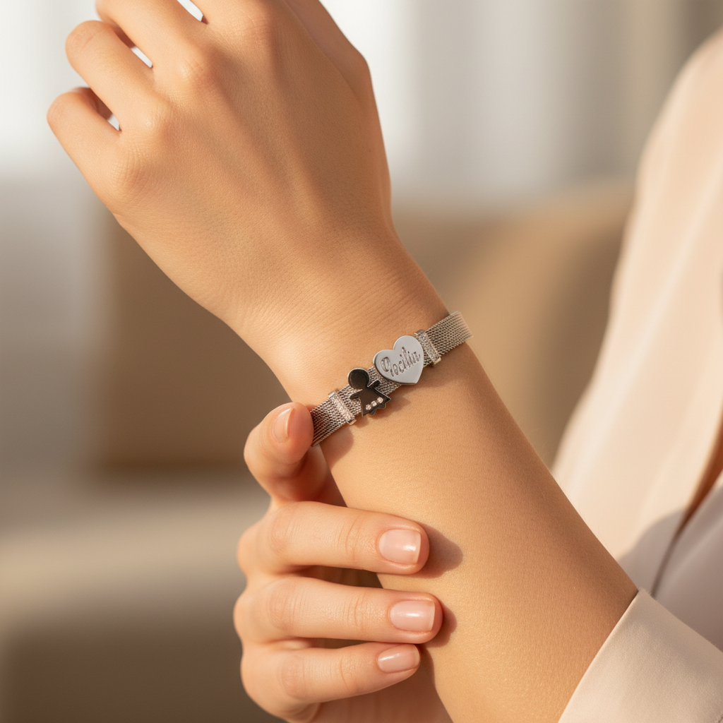 Child's bracelet with engraved heart