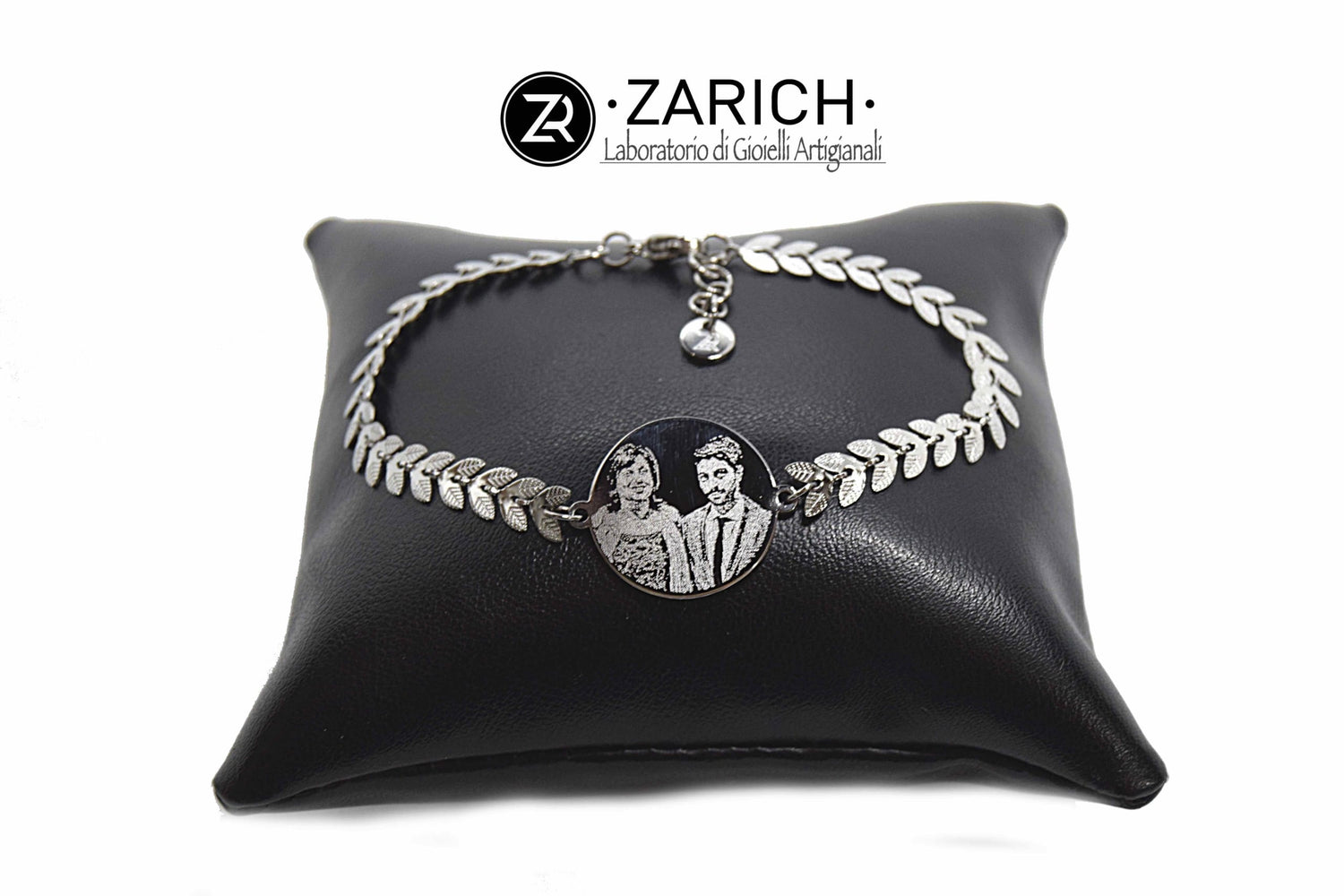 Bracciale foglioline fotoinciso