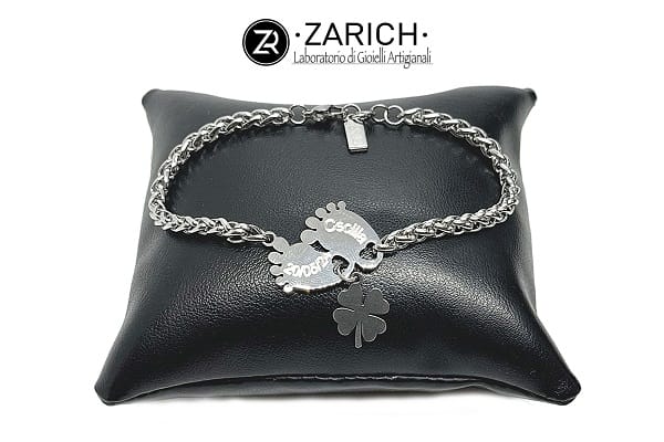 Engraved footprints bracelet