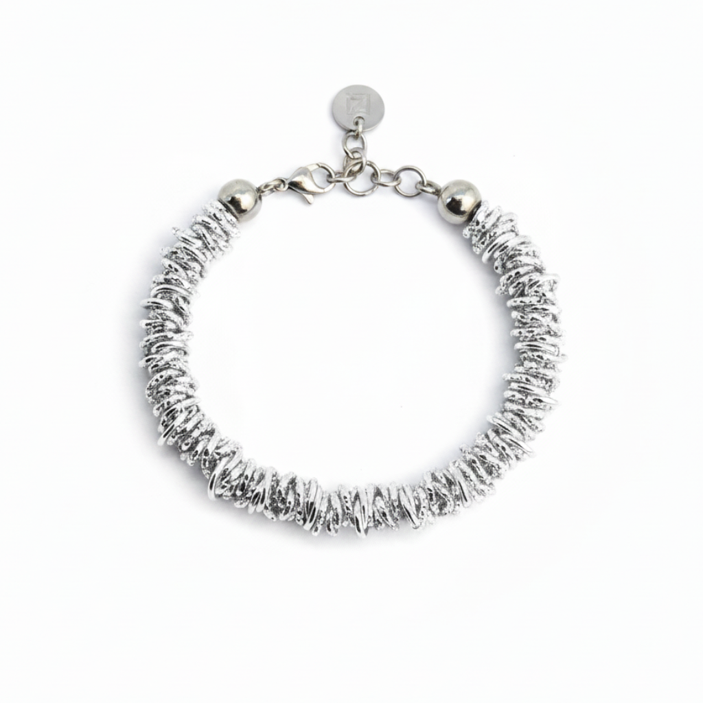 Rhodium Plated Aluminum Nodino Bracelet