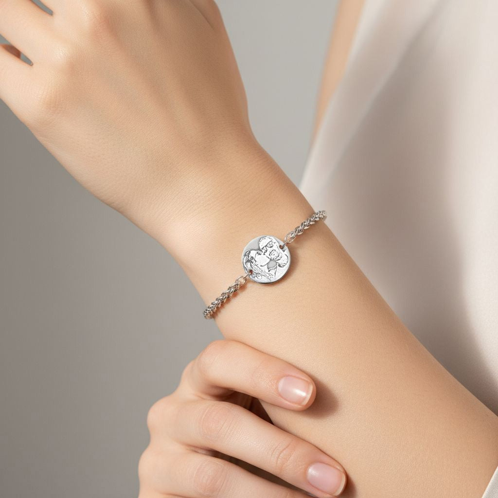 Bracciale spiga di grano fotoinciso