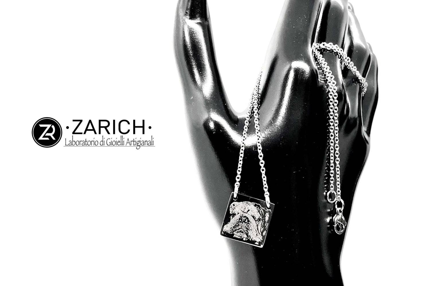 Double Square Photo-Engraved Necklace