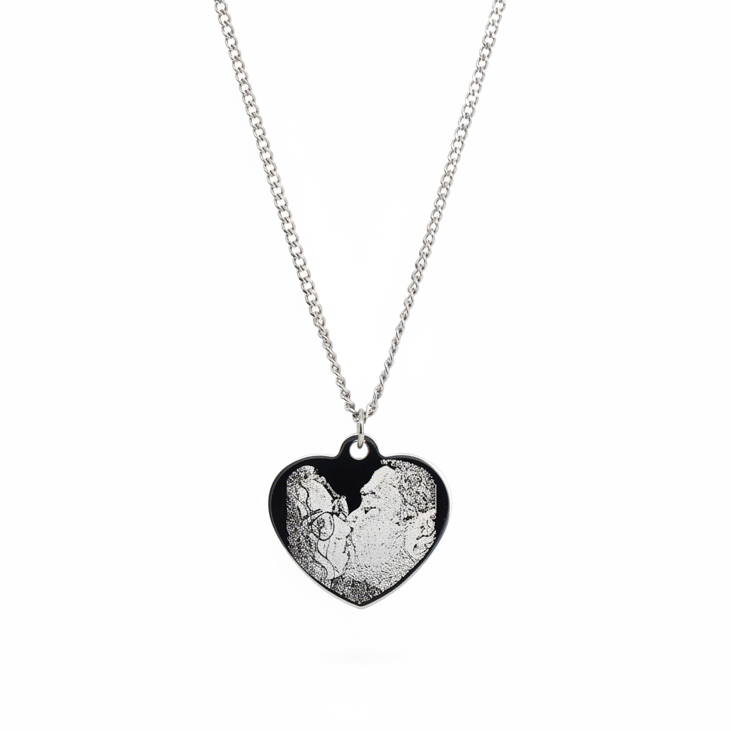 Arrow Necklace with Engraved Heart