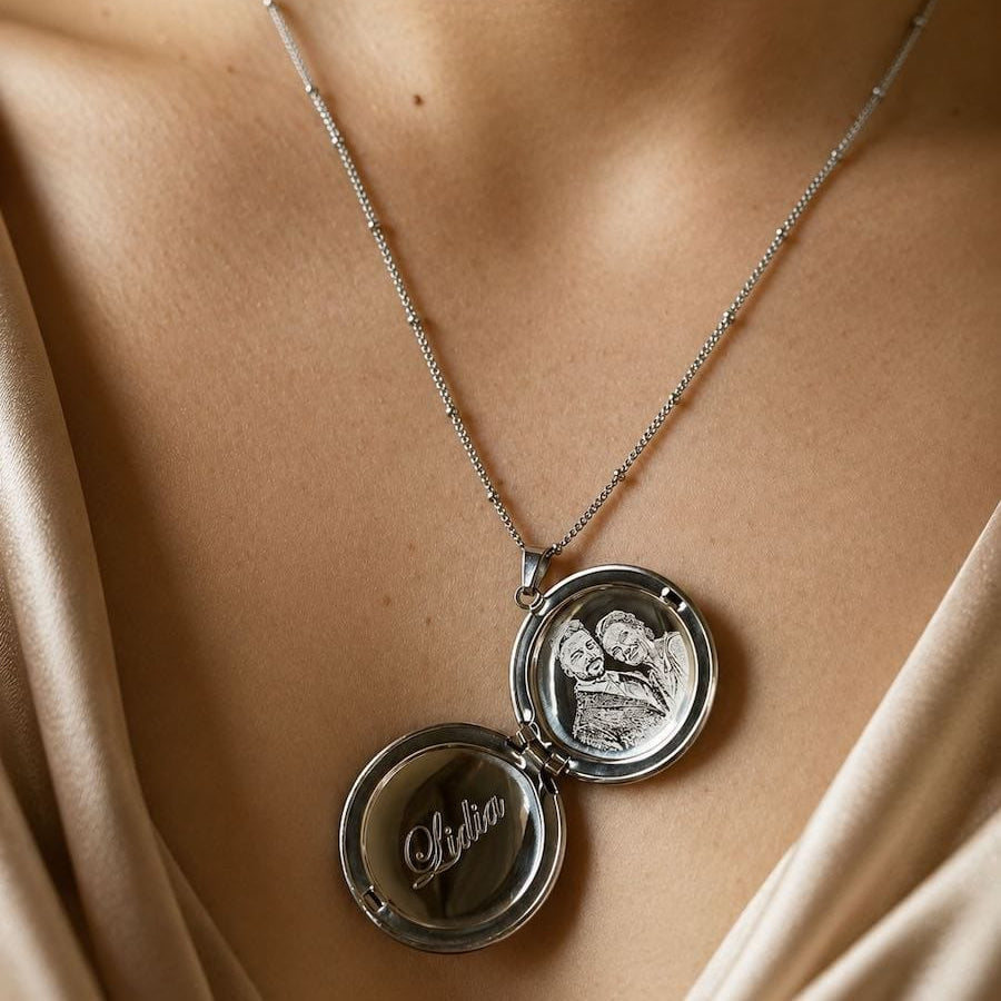 Engraved Photo Memories Necklace