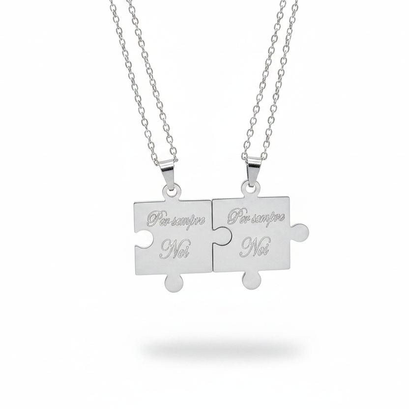 Engraved Photo Puzzle Necklaces
