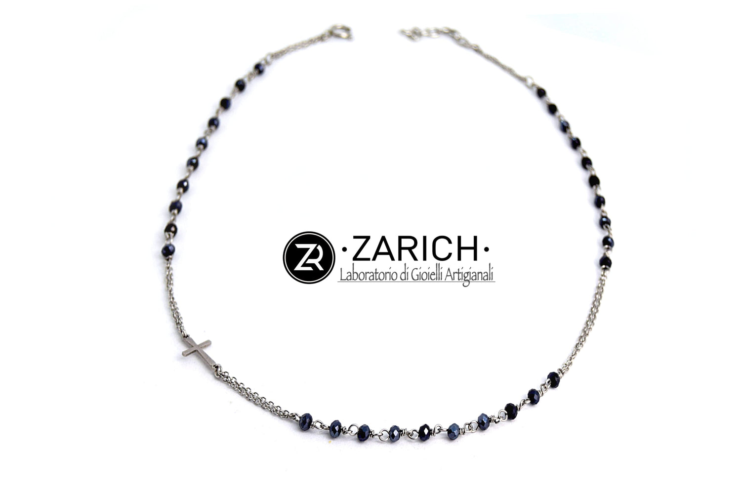 Swarovski Black Rosary Necklace Unisex