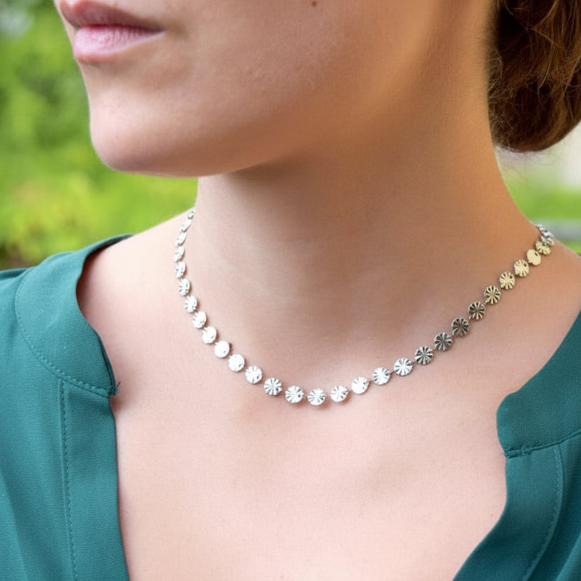 Faceted Silver Choker
