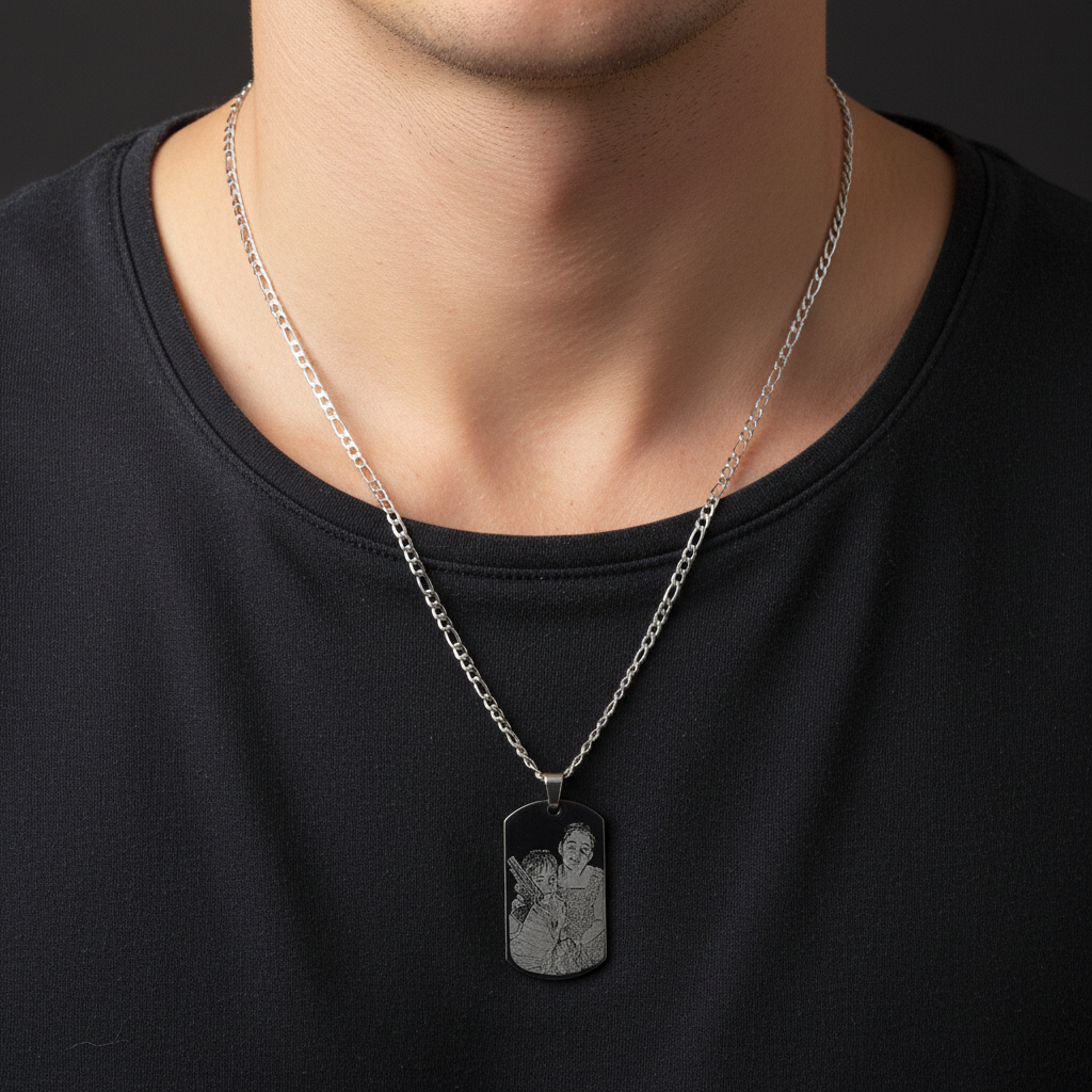 Collana Figaro Rettangolare Fotoincisa