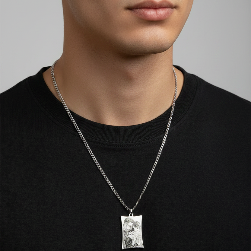 Father & Son Scroll Necklace