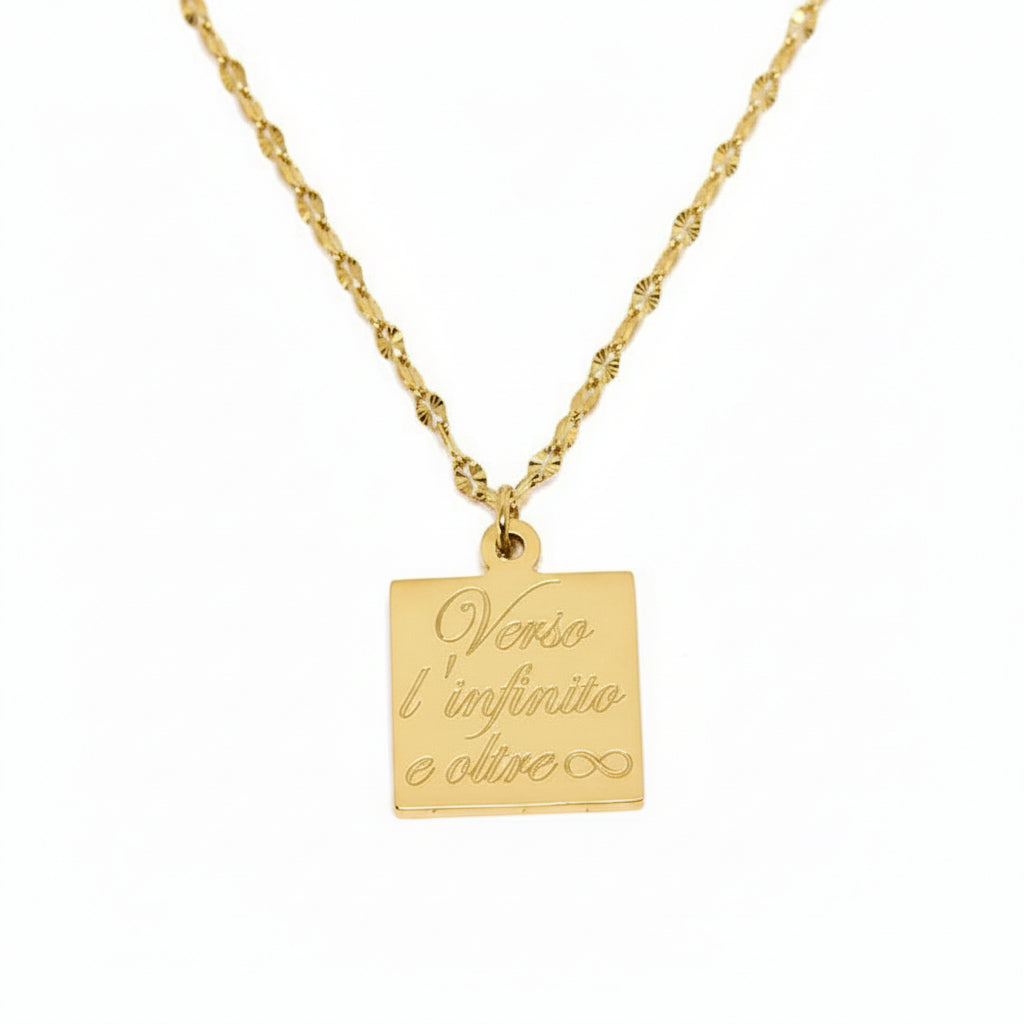 Collana Quadrata Gold Infinity
