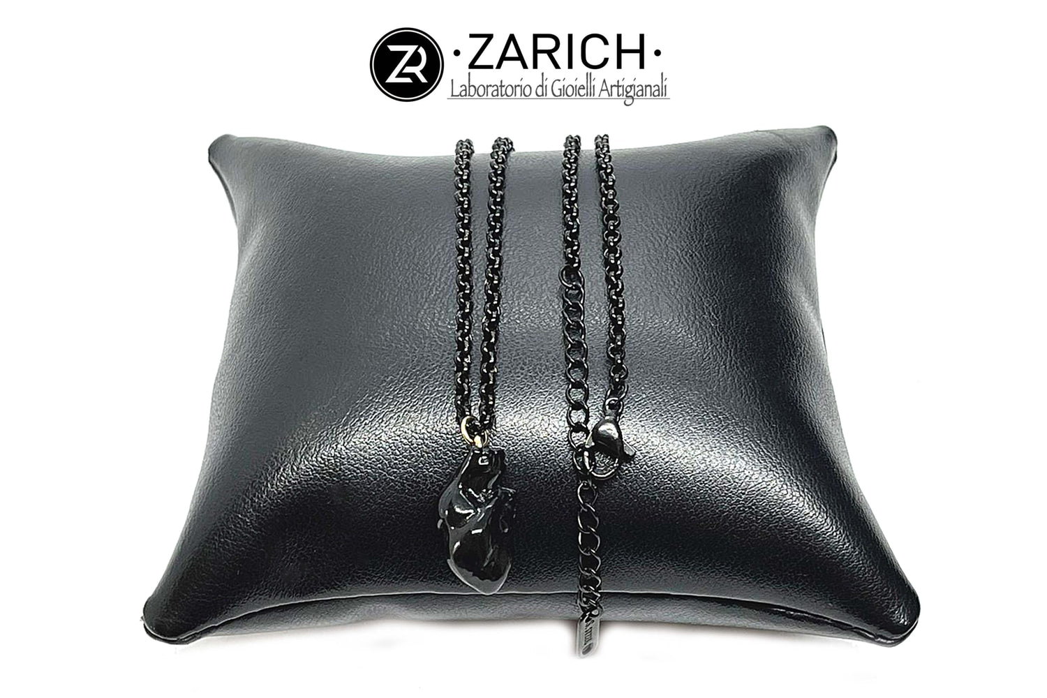 3D black resin anatomical heart necklace
