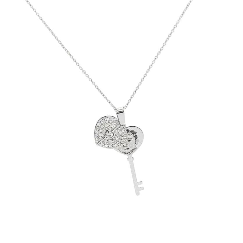 Engraved Key to My Heart Necklace