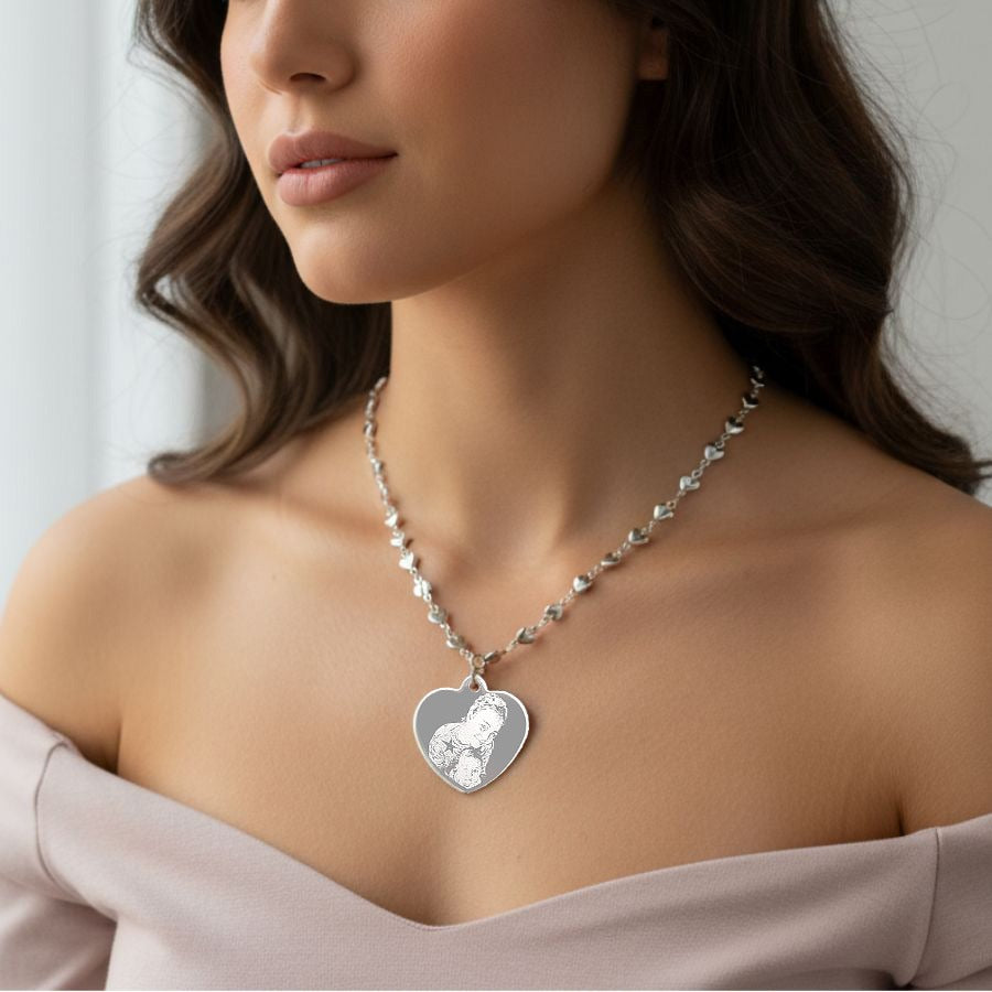 Collana Hearts con Cuore Fotoinciso