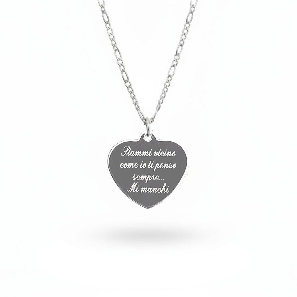 Figaro Necklace with Engraved Heart