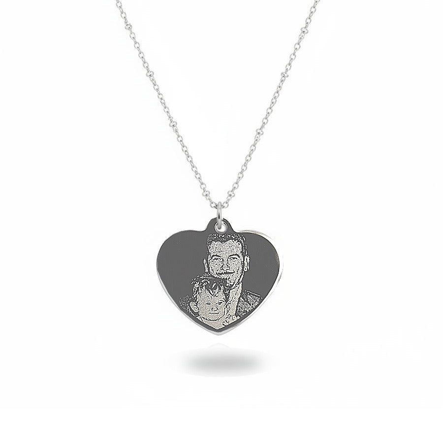 Collana Rondelle Cuore Fotoinciso