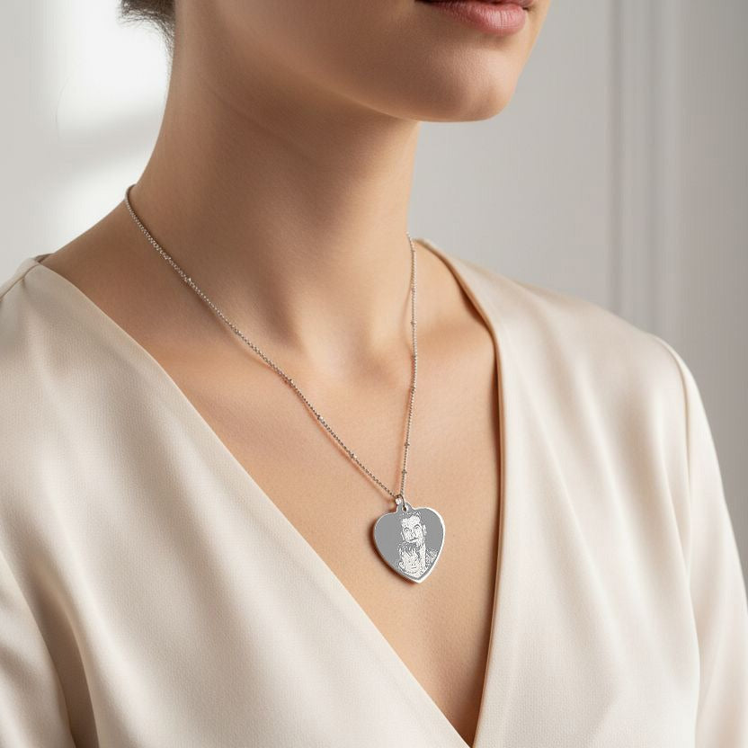 Collana Rondelle Cuore Fotoinciso