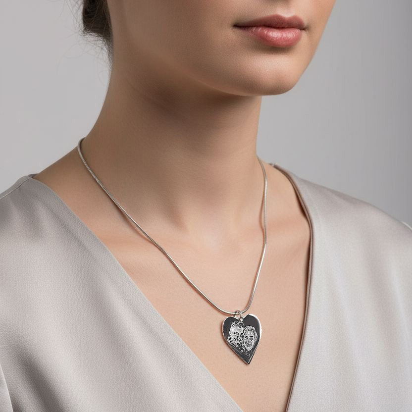 Collana Snake Cuore Fotoinciso