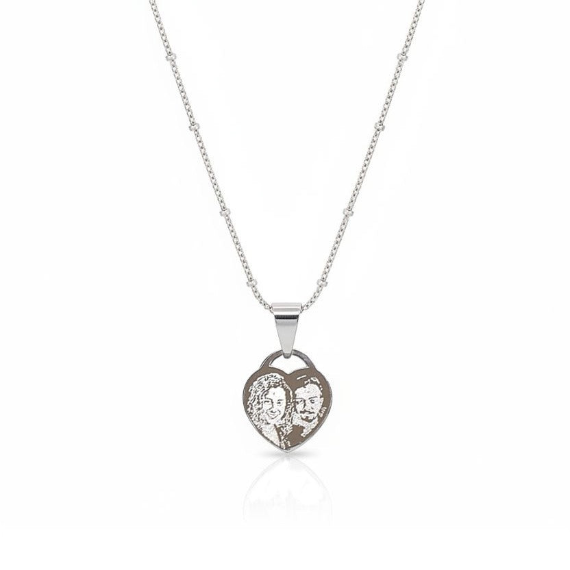 Tiffany photo-etched heart necklace