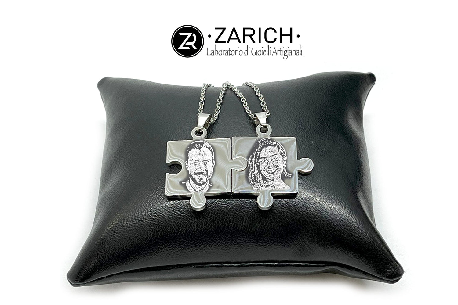 Engraved Photo Puzzle Necklaces