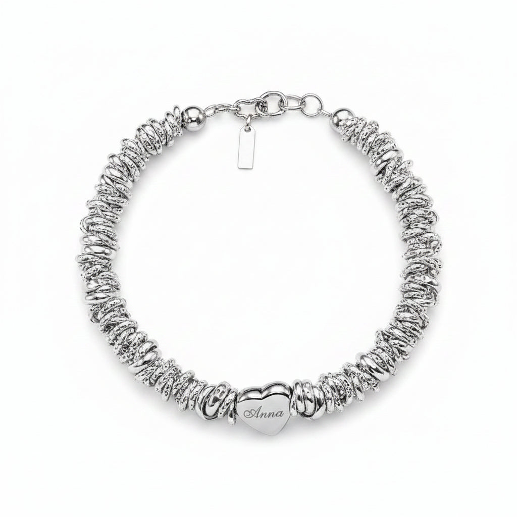 Bracciale Nodino Aluminum Cuore Bead
