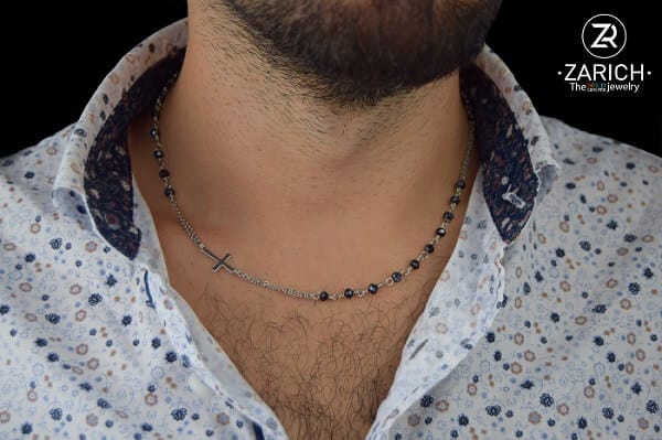 Swarovski Black Rosary Necklace Unisex