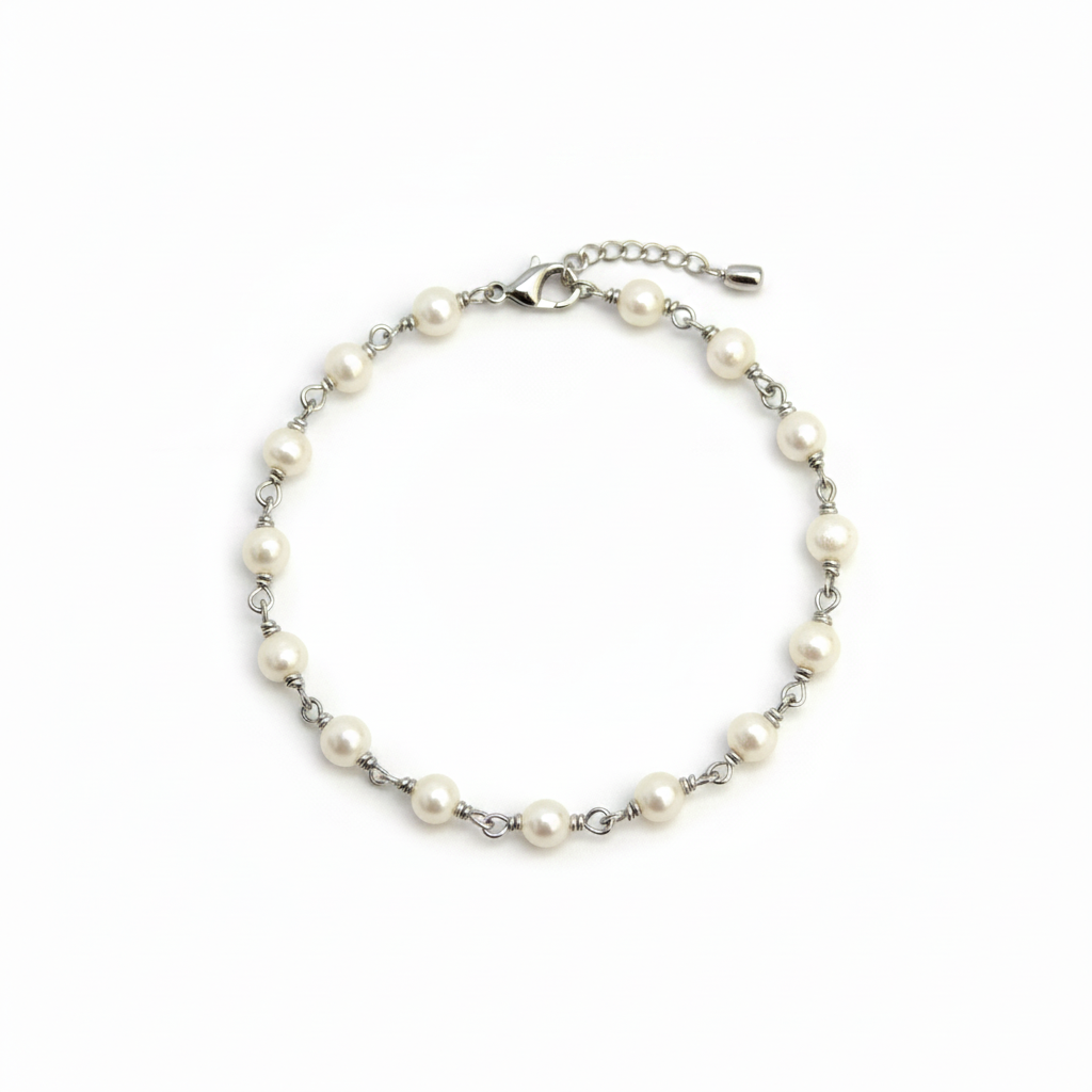 Bracciale di perle con nodi ad orefice