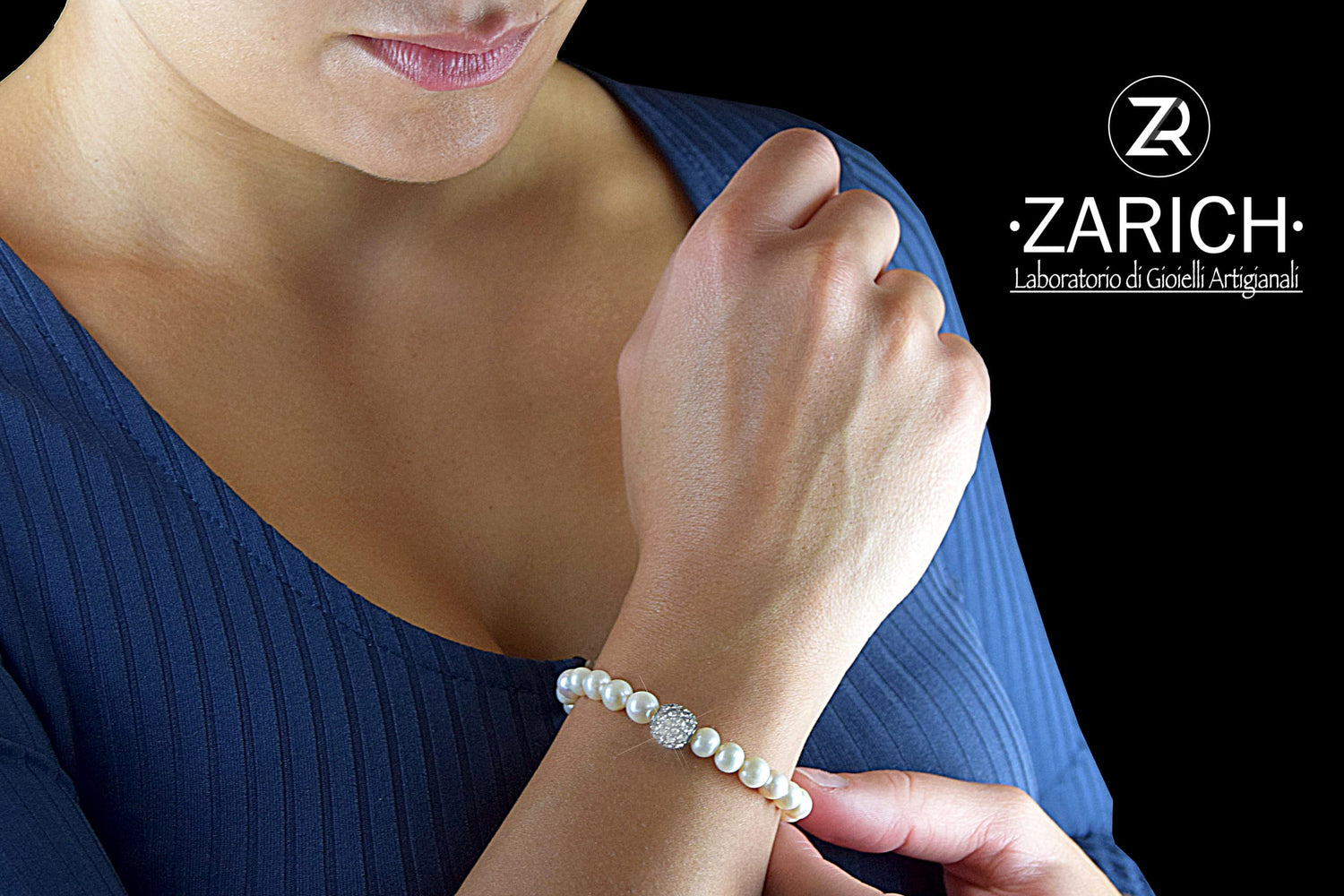 Pearl Bracelet with Zircon Ball