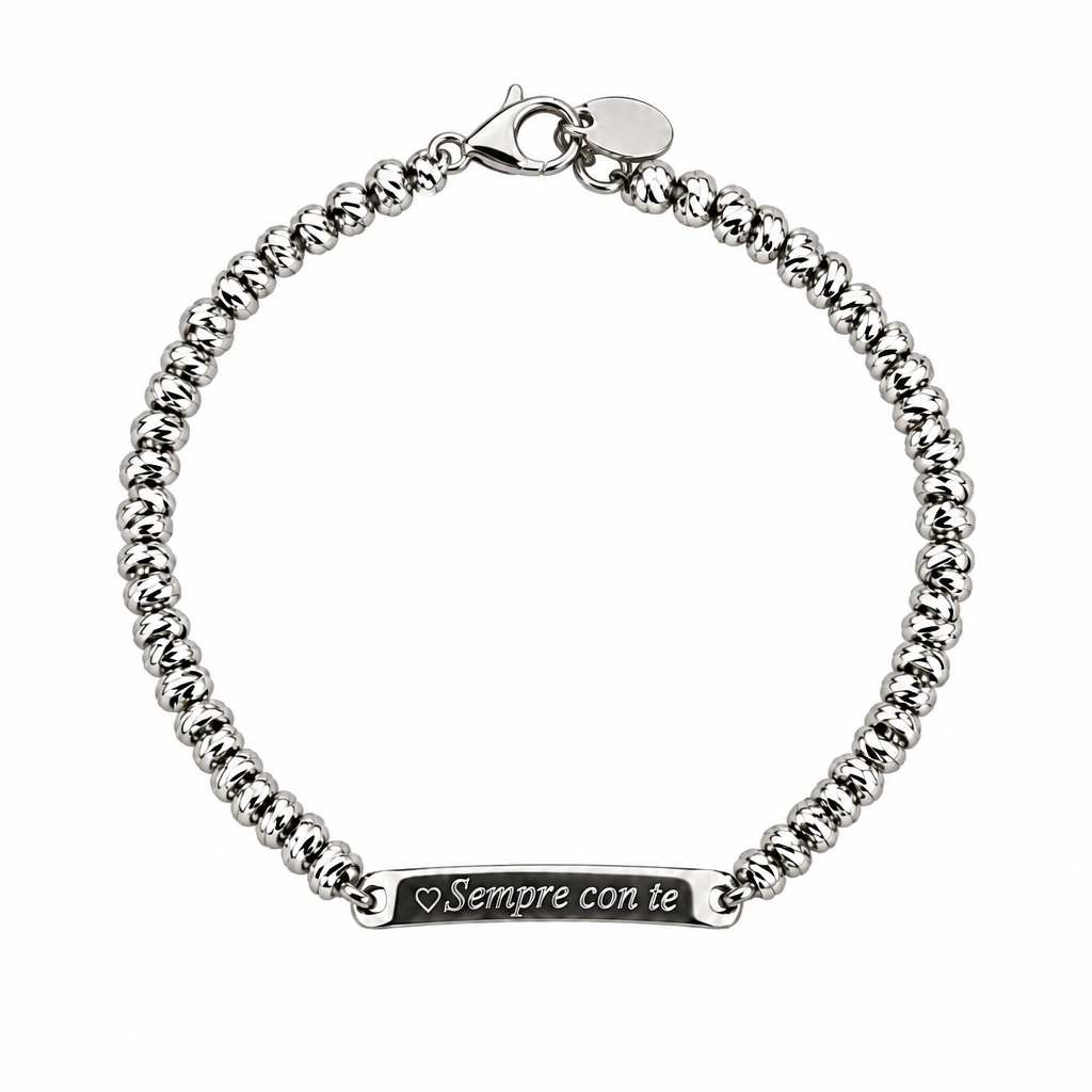 Bracciale Nodini con Targhetta Connettore e Ancora