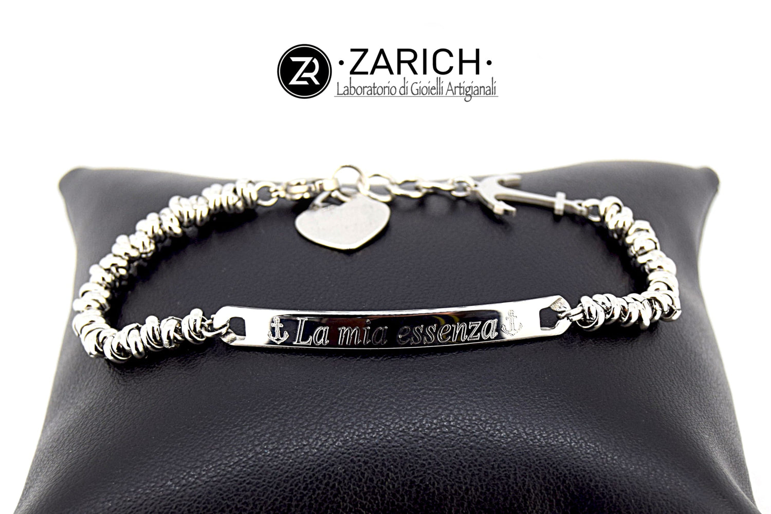 Bracciale Nodini con Targhetta Connettore e Ancora