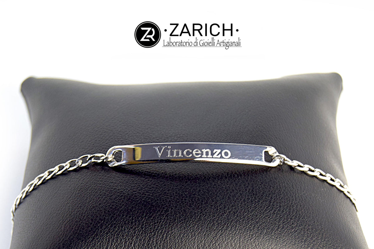 Bracciale Targhetta Incisa connettore semplice