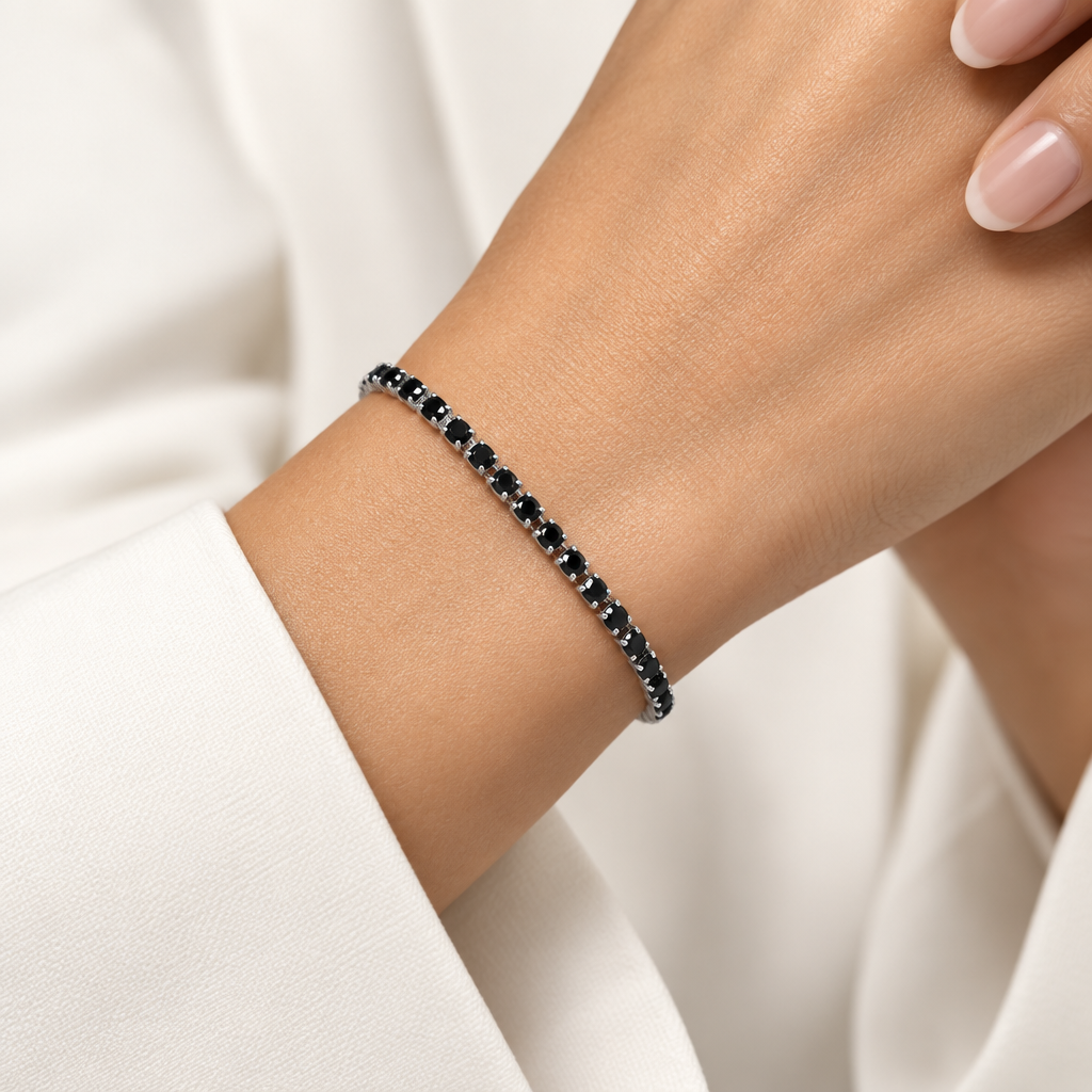 Bracciale Tennis 3mm Nero