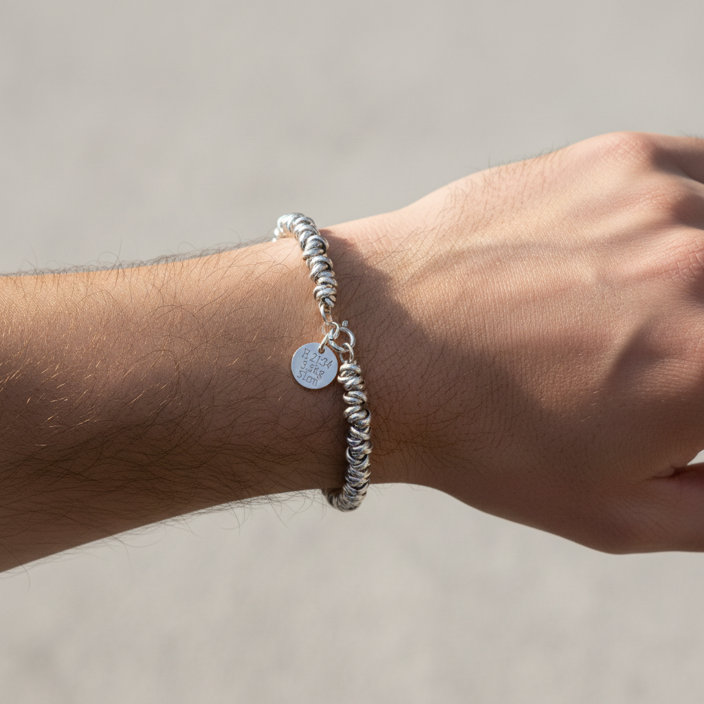 Engraved Round Trinodino Birth Bracelet