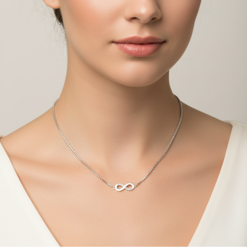 Cubic Infinity Engraved Necklace