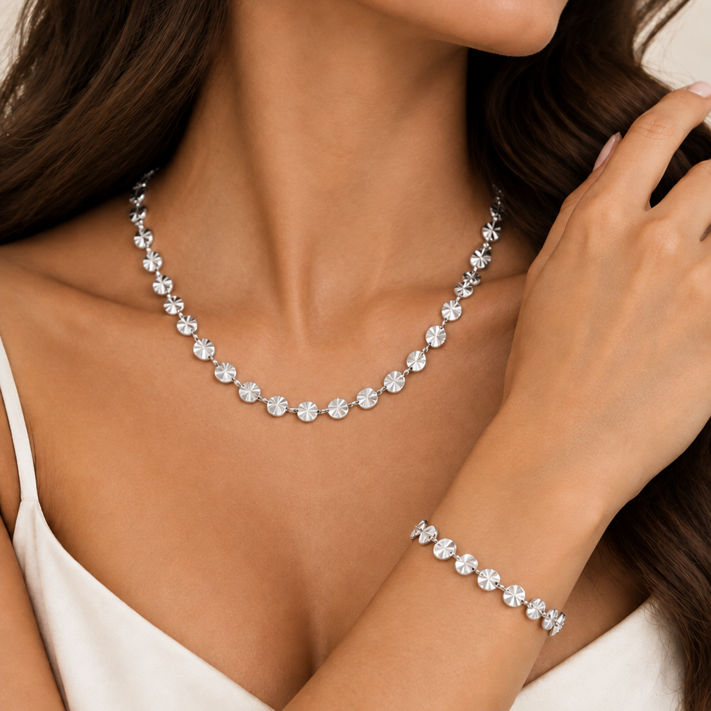 Collana & Bracciale Sfaccettato