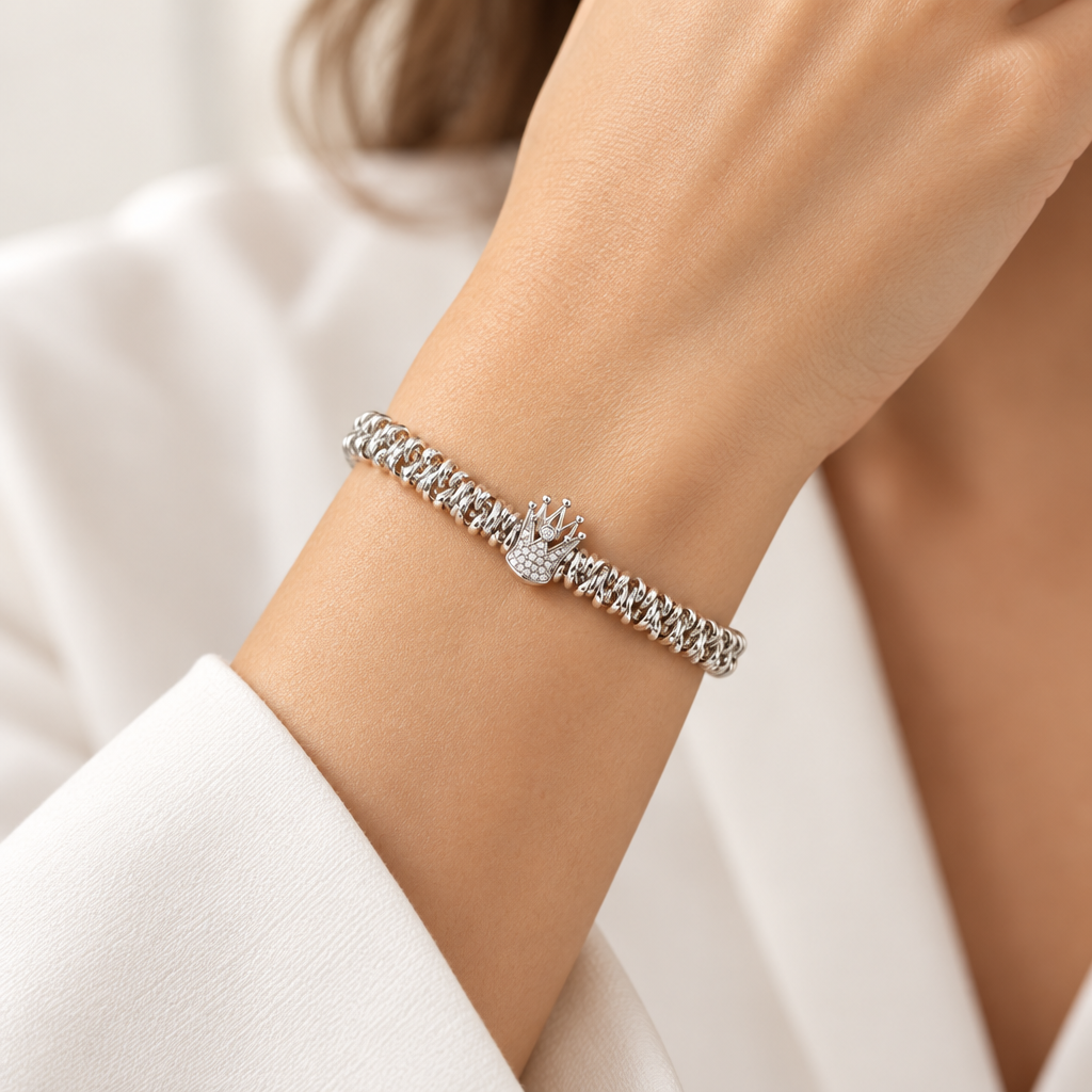 Bracciale Trinodino Queen e Cuore inciso