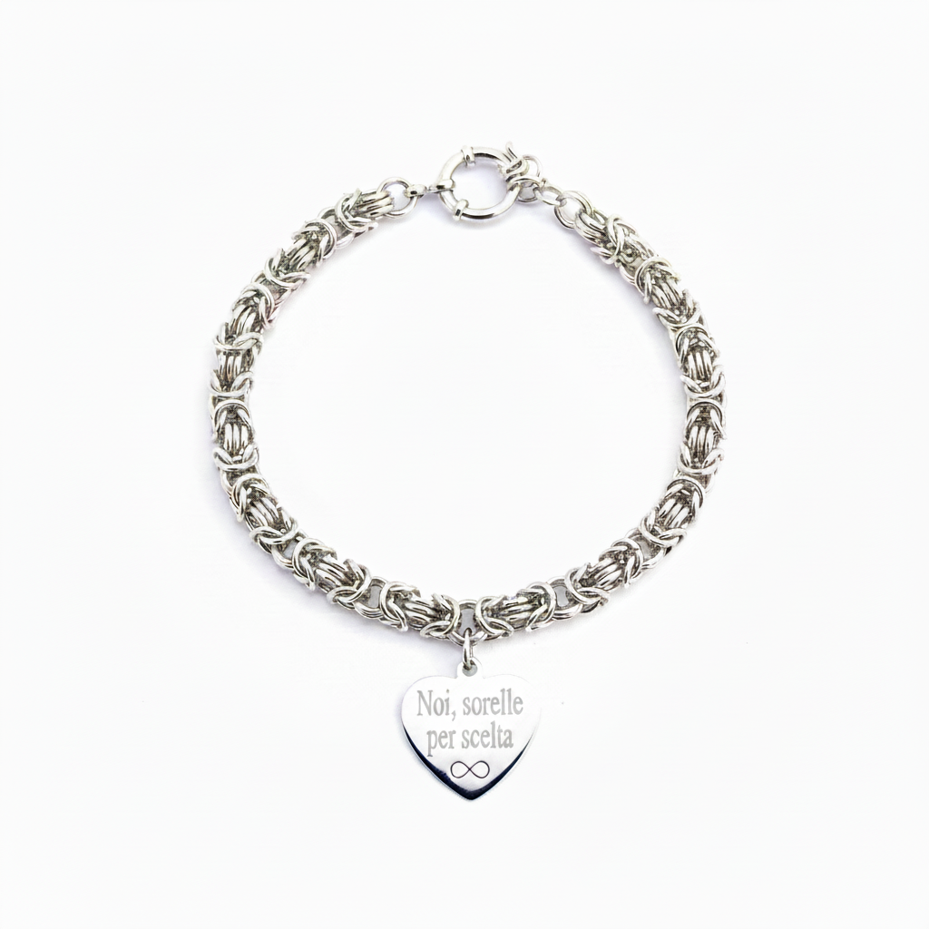 Byzantine bracelet with engraved heart