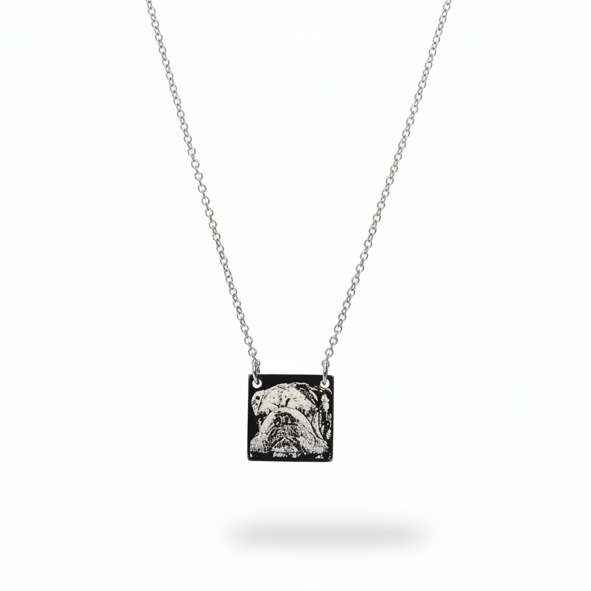 Double Square Photo-Engraved Necklace
