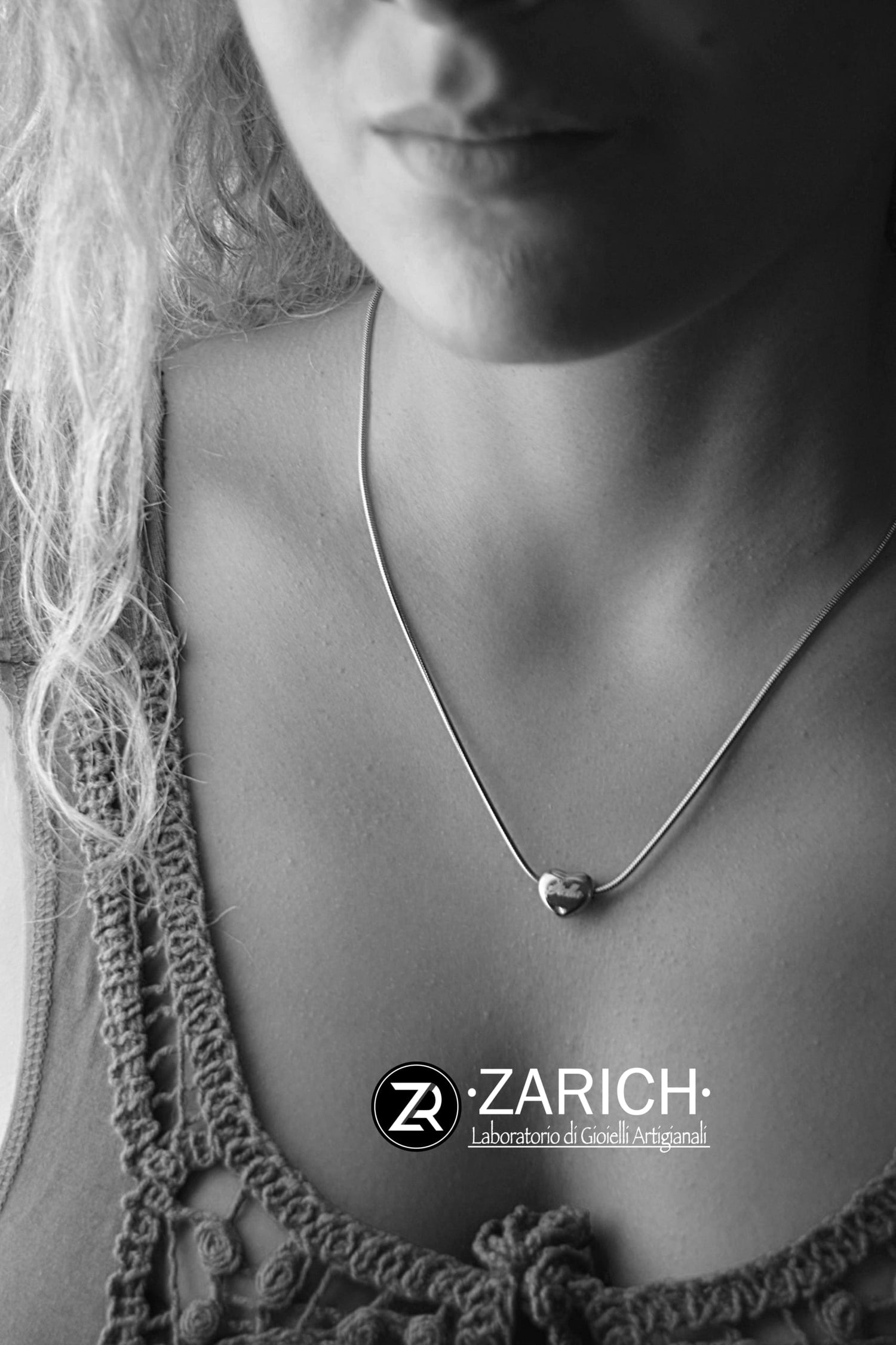 Necklace with Heart Bead Snake