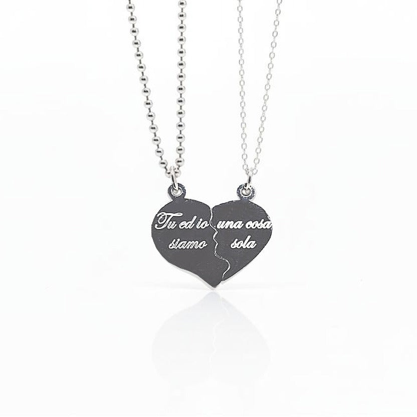 Engraved Half Heart Necklaces